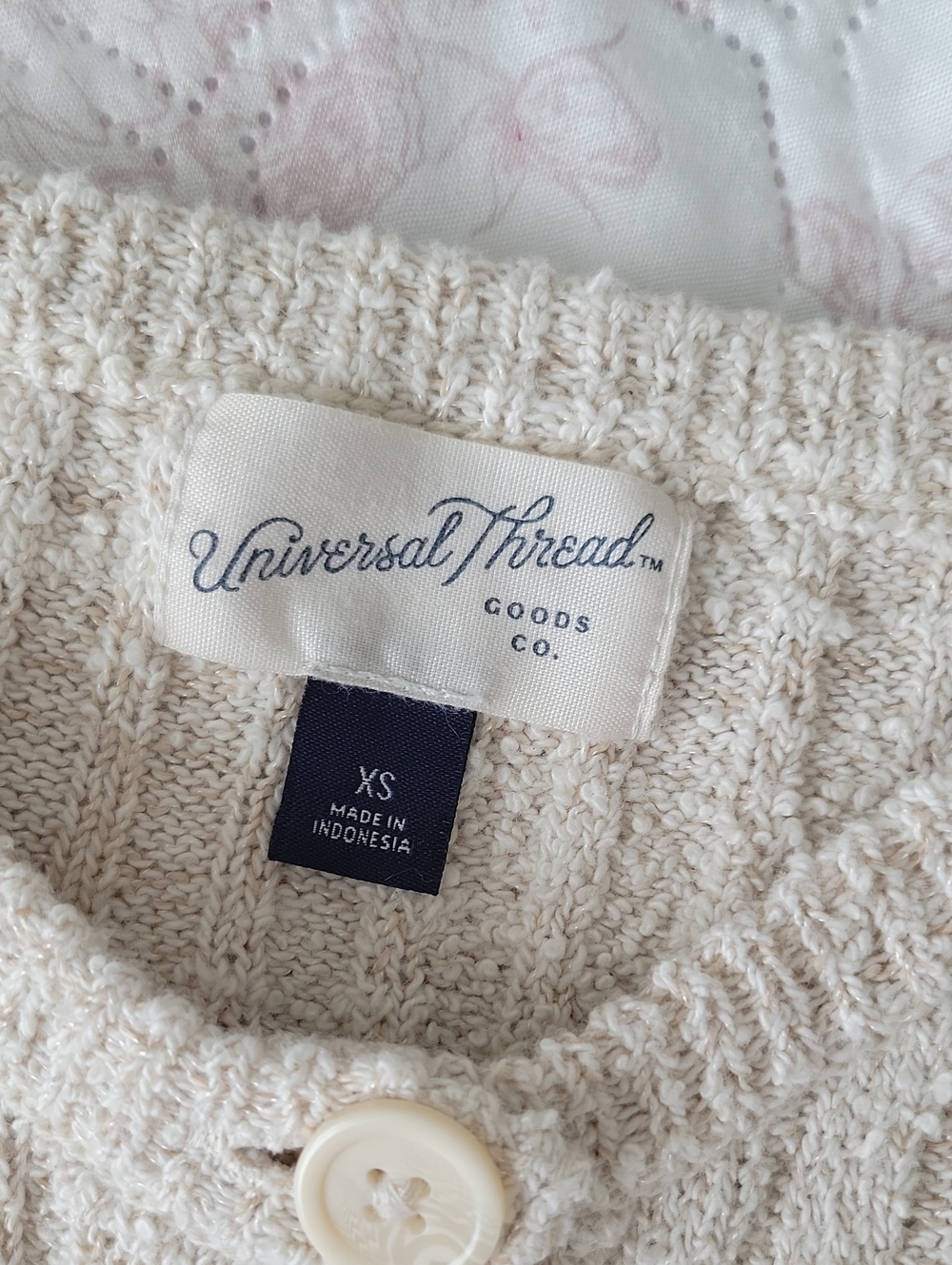 Universal Thread Cream Ribbed Button-Front Cardigan - Picture 8 of 11